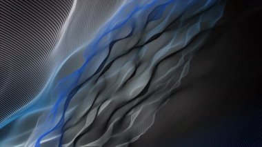 Parçacık dalgası nesnesinin ağır çekimde fantastik video animasyonu, 4096x2304 döngü 4K