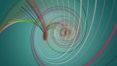 Yavaş çekimde çizgili dalga nesnesi ile fantastik video animasyonu, 4096x2304 döngü 4K