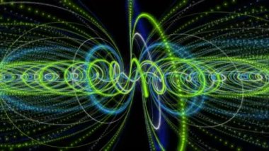 Parçacık şeritli nesne ile gelecek ekolojik video animasyonu, 4096x2304 döngüsü 4K