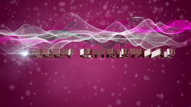 Fantastyczna Animacja Świąteczna Wideo Obiektem Fali Płatkami Śniegu Zwolnionym Tempie — Wideo stockowe