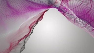 Parçacık dalga nesnesi ile fantastik video animasyonu yavaş çekim ve metin için boşluk, 4096x2304 döngü 4K