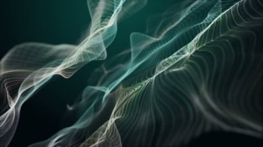 Parçacık dalgası nesnesinin ağır çekimde fantastik video animasyonu, 4096x2304 döngü 4K