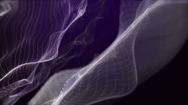 Parçacık dalga nesnesiyle romantik video animasyonu, 4096x2304 döngü 4K