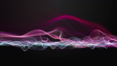 Parçacık dalgası nesnesinin ağır çekimde fantastik video animasyonu, 4096x2304 döngü 4K