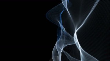 Dalga nesnesi ile gelecek video animasyonu ve yavaş çekimde parlayan ışık, 4096x2304 döngü 4K