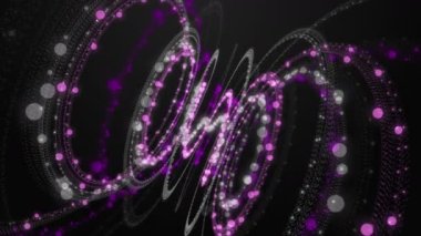 Parçacık çizgili dalga nesnesiyle gelecek video animasyonu, 4096x2304 döngü 4K