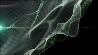 Fütüristik Eko video animasyon ile dalga nesne ve 4096 x 2304 döngü 4k yavaş çekimde yanıp sönen ışık