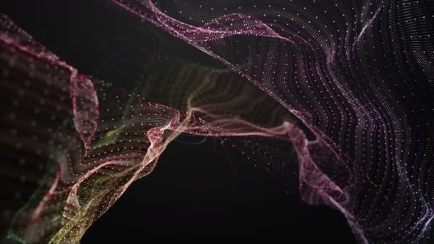 Fantastische Video Animatie Met Particle Wave Object Slow Motion 4096X2304 — Stockvideo