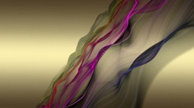 Parçacık dalga nesnesi ile fantastik video animasyonu yavaş çekim ve metin için boşluk, 4096x2304 döngü 4K