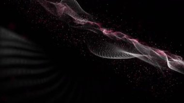 Yavaş çekimde dalga nesnesi ve sim parçacıkları ile güçlü video animasyonu, 4096x2304 döngü 4K