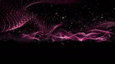 Yavaş çekimde dalga nesnesi ve sim parçacıkları ile güçlü video animasyonu, 4096x2304 döngü 4K