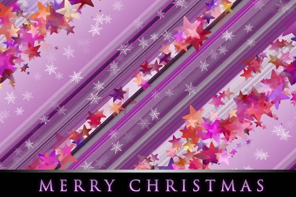 素晴らしいクリスマス背景のイラストの雪片と星 — ストック写真