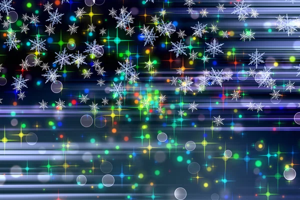 Maravilhosa ilustração de fundo de Natal com flocos de neve e estrelas — Fotografia de Stock