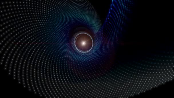 Animación de vídeo futurista con objeto de partículas y luz en movimiento, bucle HD 1080p — Vídeos de Stock