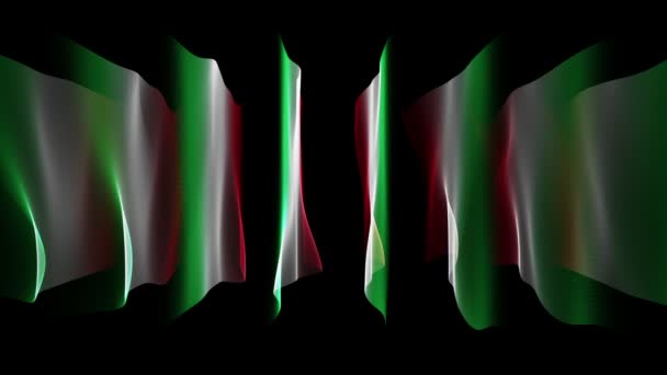 Wonderful italian color wave flag video animation for sport events, loop HD 1080p — Stock Video