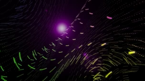 Animation vidéo futuriste avec objet particule et fusée éclairante en mouvement, boucle HD 1080p — Video