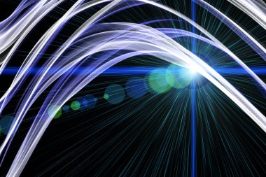 Işıklı fütüristik teknoloji dalga arkaplan tasarımı