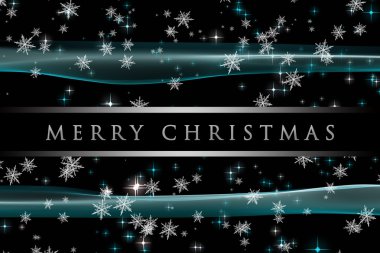 Kar taneleri ve parlayan yıldızlarla muhteşem bir Noel dalgası tasarımı.