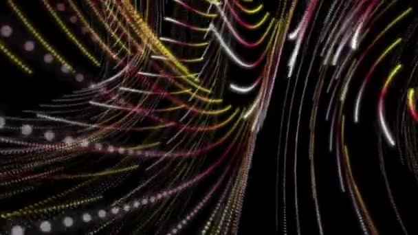 Animación de video futurista con objeto de rayas de partículas y luz en movimiento, bucle HD 1080p — Vídeos de Stock