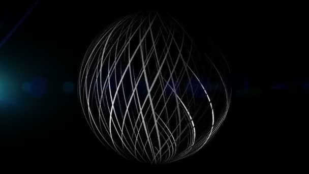 Футуристическая видеоанимация со сферией и светом в движении, петля HD 1080p — стоковое видео
