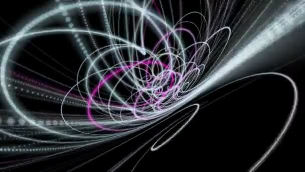 Fantastique animation vidéo avec un objet à bandes de particules en mouvement, boucle HD 1080p 