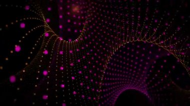 Parçacık Şerit nesne ve hareket, ışık ile fütüristik video animasyon döngü Hd 1080p