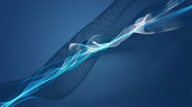 Parçacık dalgası nesnesinin ağır çekimde fantastik video animasyonu, 4096x2304 döngü 4K