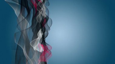 Parçacık dalga nesnesi ile fantastik video animasyonu yavaş çekim ve metin için boşluk, 4096x2304 döngü 4K