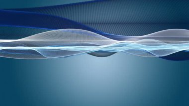 Parçacık dalga nesnesi ile fantastik video animasyonu yavaş çekim ve metin için boşluk, 4096x2304 döngü 4K