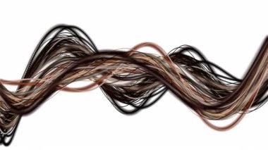 Yavaş çekimde çizgili dalga nesnesi ile fantastik video animasyonu, 4096x2304 döngü 4K