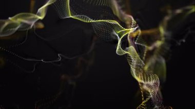 Parçacık dalga nesnesiyle gelecek video animasyonu yavaş çekimde, 4096x2304 döngü 4K