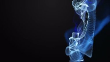 Metin için parçacık dalga nesnesi ve uzayda gelecek video animasyonu, 4096x2304 döngü 4K