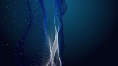 Metin için parçacık dalga nesnesi ve uzayda gelecek video animasyonu, 4096x2304 döngü 4K