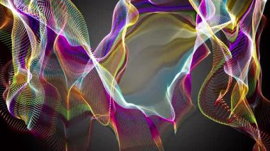 Parçacık dalgası nesnesinin ağır çekimde fantastik video animasyonu, 4096x2304 döngü 4K