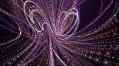 Parçacık şeritli nesne ile fantastik video animasyonu yavaş çekimde, 4096x2304 döngü 4K