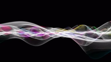 Parçacık dalgası nesnesinin ağır çekimde fantastik video animasyonu, 4096x2304 döngü 4K