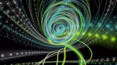 Parçacık şeritli nesne ile gelecek ekolojik video animasyonu, 4096x2304 döngüsü 4K