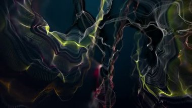 Parçacık dalgası nesnesinin ağır çekimde fantastik video animasyonu, 4096x2304 döngü 4K