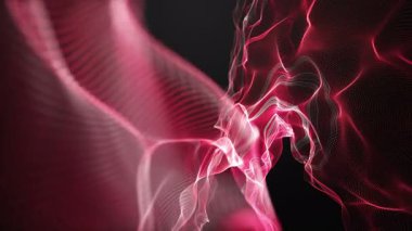 Ağır çekimde parçacık dalga nesnesi ile güçlü video animasyonu, 4096x2304 döngü 4K