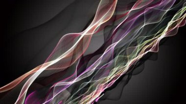 Parçacık dalgası nesnesinin ağır çekimde fantastik video animasyonu, 4096x2304 döngü 4K