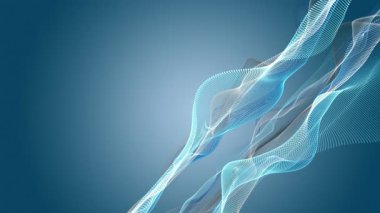 Parçacık dalga nesnesi ile fantastik video animasyonu yavaş çekim ve metin için boşluk, 4096x2304 döngü 4K