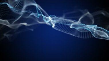 Parçacık dalga nesnesiyle gelecek video animasyonu yavaş çekimde, 4096x2304 döngü 4K