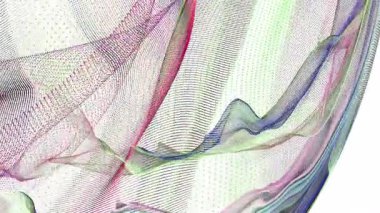 Parçacık dalgası nesnesinin ağır çekimde fantastik video animasyonu, 4096x2304 döngü 4K