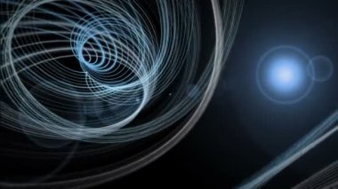 Parçacık Şerit nesne ve hareket, ışık ile fütüristik video animasyon döngü Hd 1080p