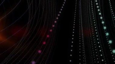 Parçacık Şerit nesne ve hareket, ışık ile fütüristik video animasyon döngü Hd 1080p