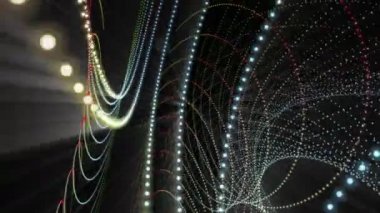 Parçacık Şerit nesne ve hareket, ışık ile fütüristik video animasyon döngü Hd 1080p