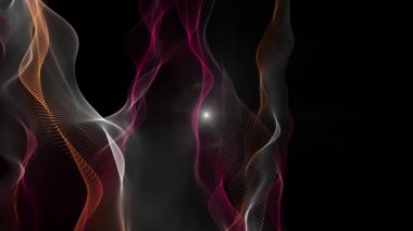 Dalga nesne hareketli ve yanıp sönen ışıklar, fütüristik video animasyon döngü Hd 1080p