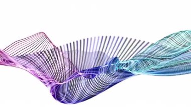 Parçacık dalgası nesnesinin ağır çekimde fantastik video animasyonu, 4096x2304 döngü 4K