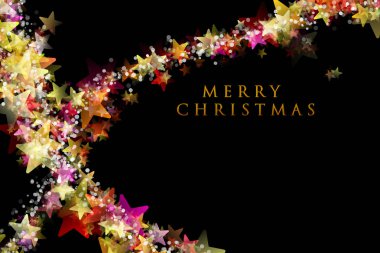 Yıldızlar ve kar taneleriyle harika bir Noel tasarımı çizimi