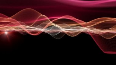 Dalga nesne hareketli ve yanıp sönen ışıklar, fütüristik video animasyon döngü Hd 1080p